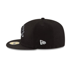 Detroit Lions Black & White 59FIFTY Fitted Hat