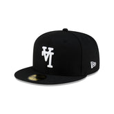 Los Angeles Dodgers Upside Down Logo Black 59FIFTY Fitted Hat