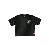Las Vegas Raiders Throwback Women's Cropped Pinstripe T-Shirt