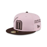 Mexico Baseball New Era Anniversary Logos Pink 59FIFTY Fitted Hat