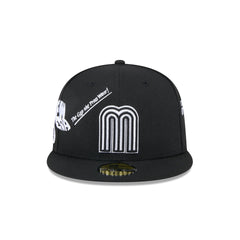 Mexico Baseball New Era Anniversary Logos Black 59FIFTY Fitted Hat