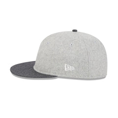 New Era Cap Heather Gray Melton Wool Retro Crown 59FIFTY Fitted Hat