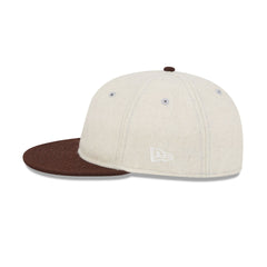 New Era Cap Heather Oatmeal Melton Wool Retro Crown 59FIFTY Fitted Hat
