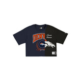 Denver Broncos Team Split Women's Cropped Short-Sleeve T-Shirt