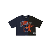 Houston Astros Team Split Women's Cropped Short-Sleeve T-Shirt