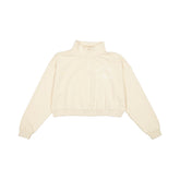 Los Angeles Dodgers Tonel Cropped Light Beige Women's Quarter Zip