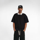 New Era Branded Alden Black Rugby Shirt