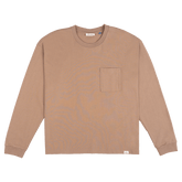 New Era Branded Alden Heavyweight Taupe Gray Long Sleeve Pocket T-Shirt