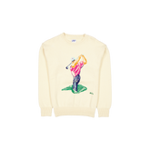 New Era Branded Chrome White Jacquard Golf Sweater