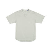 New Era Branded Galvin 2-Button Mesh Henley Mirage Gray Jersey