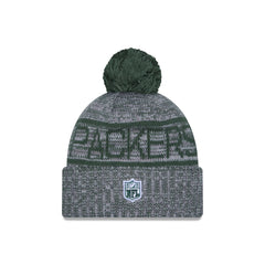 Green Bay Packers 2025 Sideline Cold Weather Gray Pom Knit Hat