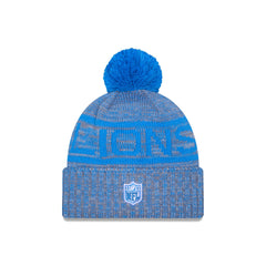 Detroit Lions 2025 Sideline Cold Weather Gray Pom Knit Hat