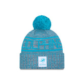 Miami Dolphins 2025 Sideline Cold Weather Gray Pom Knit Hat