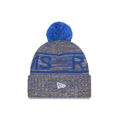 Los Angeles Rams 2025 Sideline Cold Weather Gray Pom Knit Hat