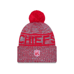 Kansas City Chiefs 2025 Sideline Cold Weather Gray Pom Knit Hat