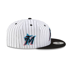 Miami Marlins Deceptor Pinstripe 9FIFTY Snapback Hat