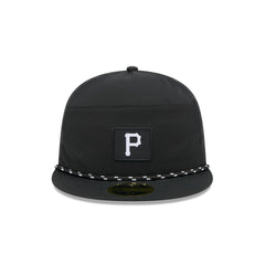 Pittsburgh Pirates Black Poly Rope Split Panel 59FIFTY Fitted Hat