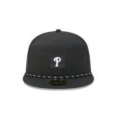 Philadelphia Phillies Black Poly Rope Split Panel 59FIFTY Fitted Hat