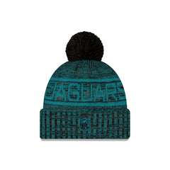 Jacksonville Jaguars 2025 Sideline Cold Weather Black Pom Knit Hat
