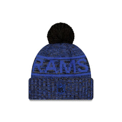 Los Angeles Rams 2025 Sideline Cold Weather Black Pom Knit Hat