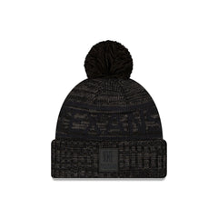 Houston Texans 2025 Sideline Cold Weather Black H Pom Knit Hat