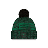 New York Jets 2025 Sideline Cold Weather Black Pom Knit Hat