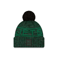 New York Jets 2025 Sideline Cold Weather Black Pom Knit Hat
