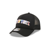 New York Knicks Rainbow Wordmark 9FORTY A-Frame Trucker Hat