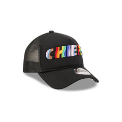 Kansas City Chiefs Rainbow Wordmark 9FORTY A-Frame Trucker Hat