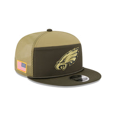 Philadelphia Eagles 2025 Salute to Service Split Panel 9FIFTY Trucker Hat