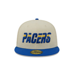 Indiana Pacers 2025 City Edition Chrome White Corduroy 59FIFTY Fitted Hat
