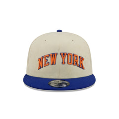 New York Knicks 2025 City Edition Chrome White Corduroy 9FIFTY Snapback Hat