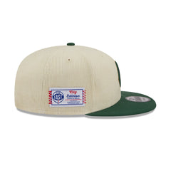 Milwaukee Bucks 2025 City Edition Chrome White Corduroy 9FIFTY Snapback Hat