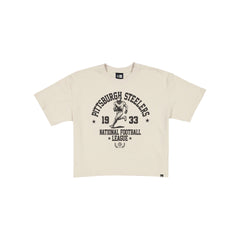 Pittsburgh Steelers Throwback Prep Stone Women's Cropped T-Shirt