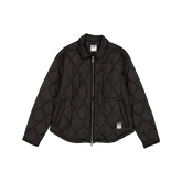 New Era Branded Black Quilted Captain Shacket