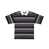 New Era Branded Yarn Dyed Black Rugby Shirt