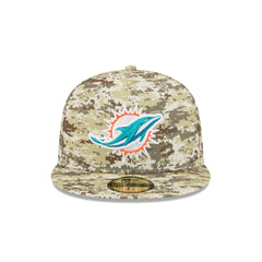 Miami Dolphins 2025 Salute to Service Fan Gear 59FIFTY Fitted Hat