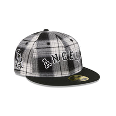Los Angeles Angels Grunge Plaid Retro Crown 59FIFTY Fitted Hat