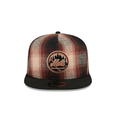 New York Mets Grunge Plaid 9FIFTY A-Frame Adjustable Hat