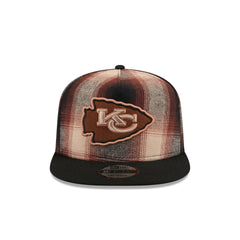 Kansas City Chiefs Grunge Plaid 9FIFTY A-Frame Adjustable Hat