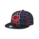 Green Bay Packers Grunge Plaid Retro Crown 9FIFTY Adjustable Hat