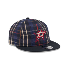 Dallas Stars Grunge Plaid Retro Crown 9FIFTY Adjustable Hat