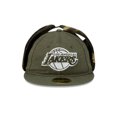 Los Angeles Lakers Three Looms Cotton Twill Camo Retro Crown Dog Ear 59FIFTY Fitted Hat