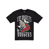 Los Angeles Dodgers Gothic Bloom Black T-Shirt