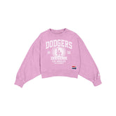 Los Angeles Dodgers Throwback Women's Boxy Pink Crewneck