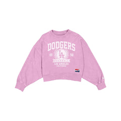 Los Angeles Dodgers Throwback Women's Boxy Pink Crewneck