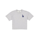 Los Angeles Dodgers Glam Game Women's Cropped Heather Gray T-Shirt