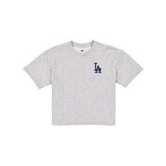 Los Angeles Dodgers Glam Game Women's Cropped Heather Gray T-Shirt