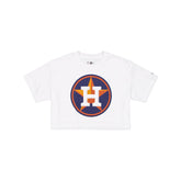 Houston Astros Summer Women's White Cropped Jersey T-Shirt