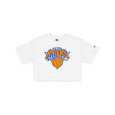 New York Knicks Summer Women's White Cropped Jersey T-Shirt